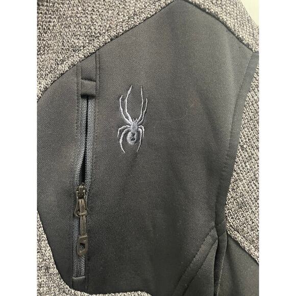 Spyder Gray Black Bandit Fleece Jacket Full Zip Mens XL Polar Marble - Picture 2 of 5